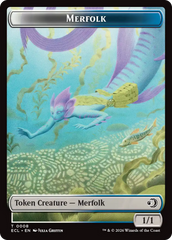 Merfolk // Worm Double-Sided Token [Lorwyn Eclipsed Tokens] | Impulse Games and Hobbies