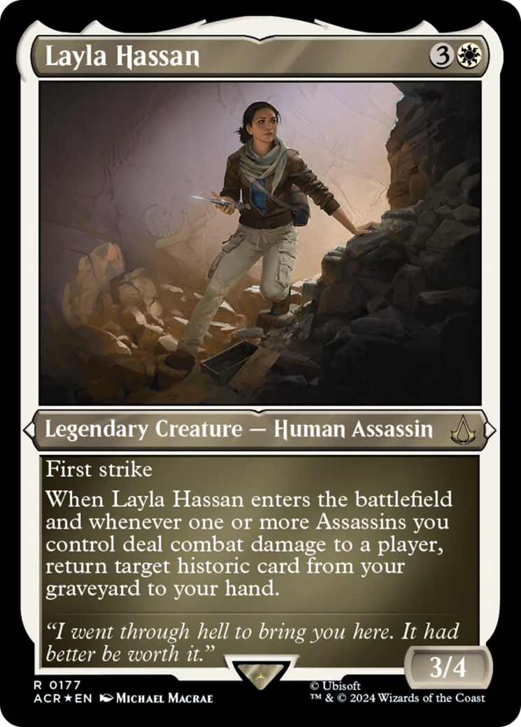 Layla Hassan (Foil Etched) [Assassin's Creed] | Impulse Games and Hobbies