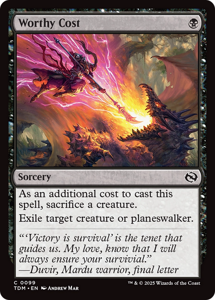 Worthy Cost [Tarkir: Dragonstorm] | Impulse Games and Hobbies
