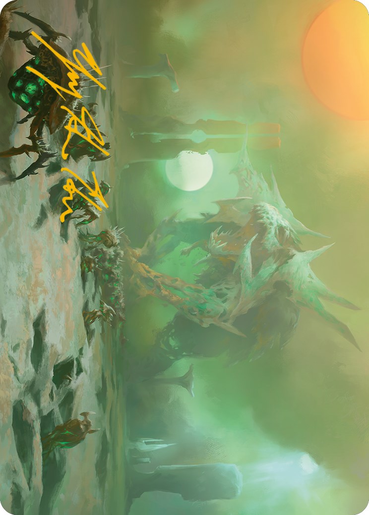 Green Sun's Twilight Art Card (Gold-Stamped Signature) [Phyrexia: All Will Be One Art Series] | Impulse Games and Hobbies