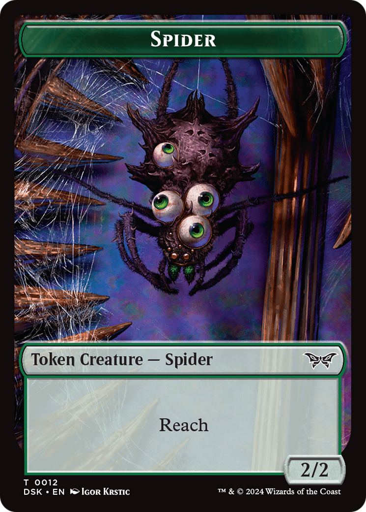 Insect (0013) // Spider Double-Sided Token [Duskmourn: House of Horror Tokens] | Impulse Games and Hobbies