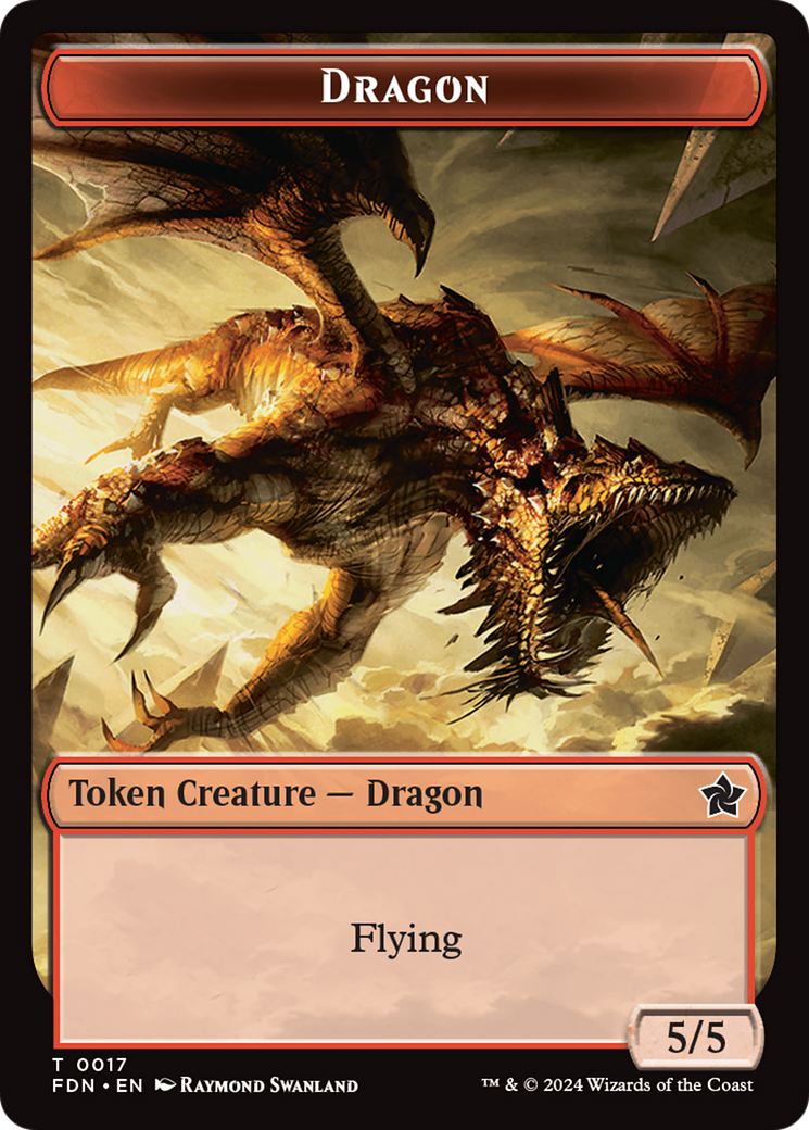 Cat Beast // Dragon (0017) Double-Sided Token [Foundations Tokens] | Impulse Games and Hobbies