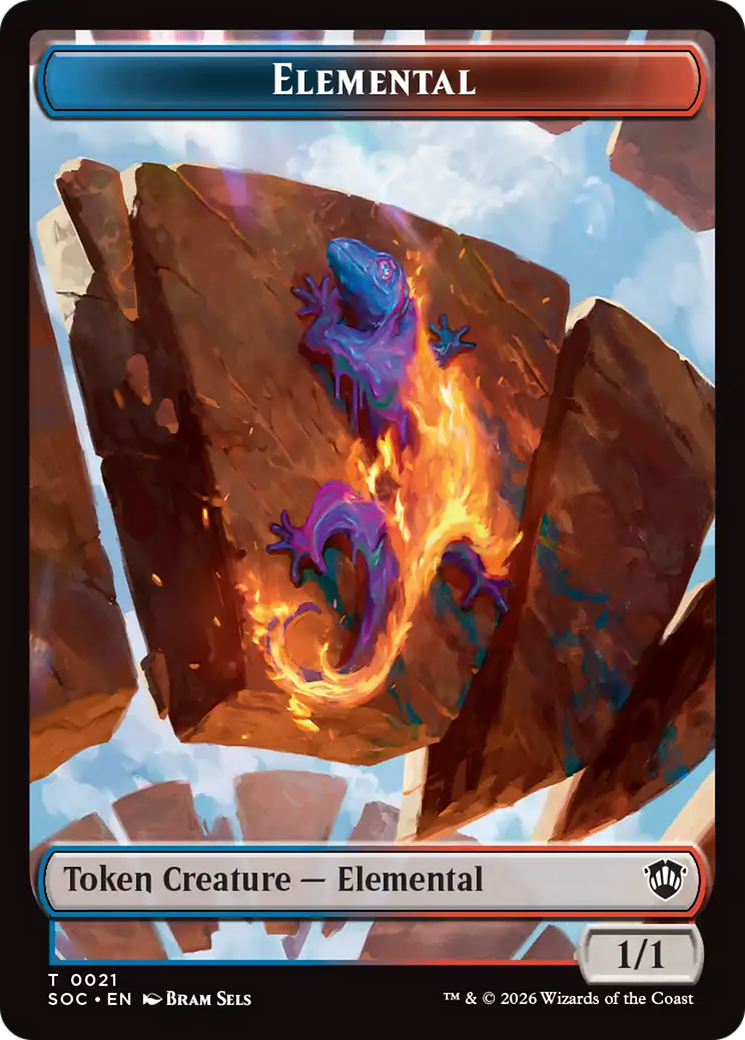 Elemental (0021) // Phyrexian Myr Double-Sided Token [Secrets of Strixhaven Commander Tokens] | Impulse Games and Hobbies