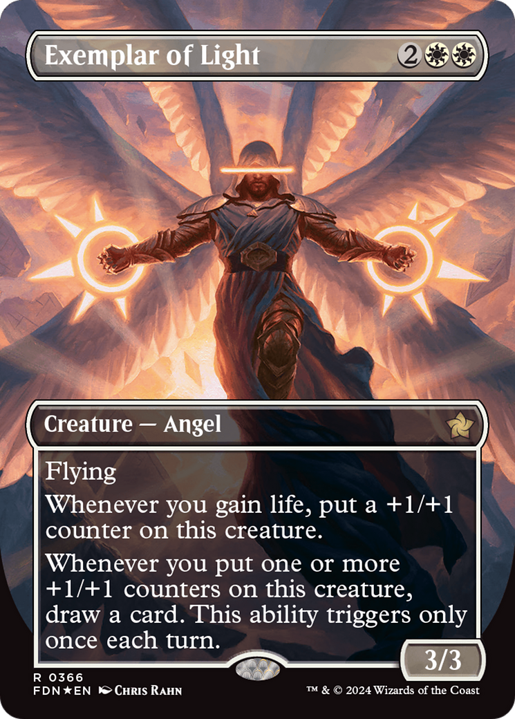 Exemplar of Light (Borderless) (Mana Foil) [Foundations] | Impulse Games and Hobbies