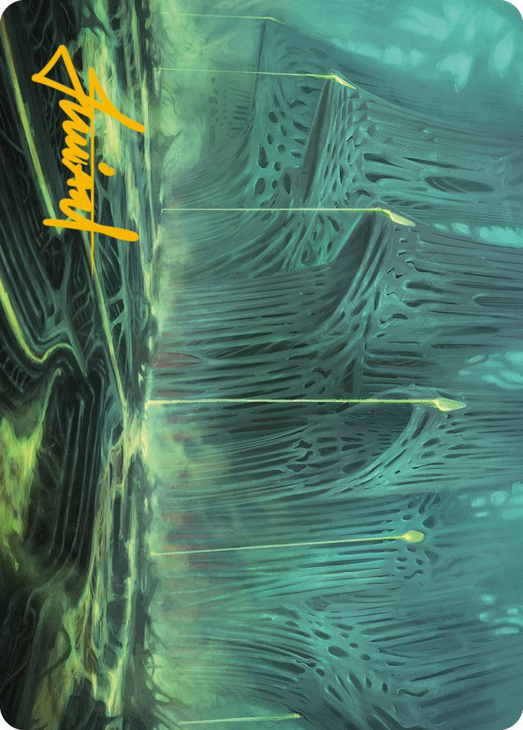 Swamp Art Card (Gold-Stamped Signature) [Phyrexia: All Will Be One Art Series] | Impulse Games and Hobbies