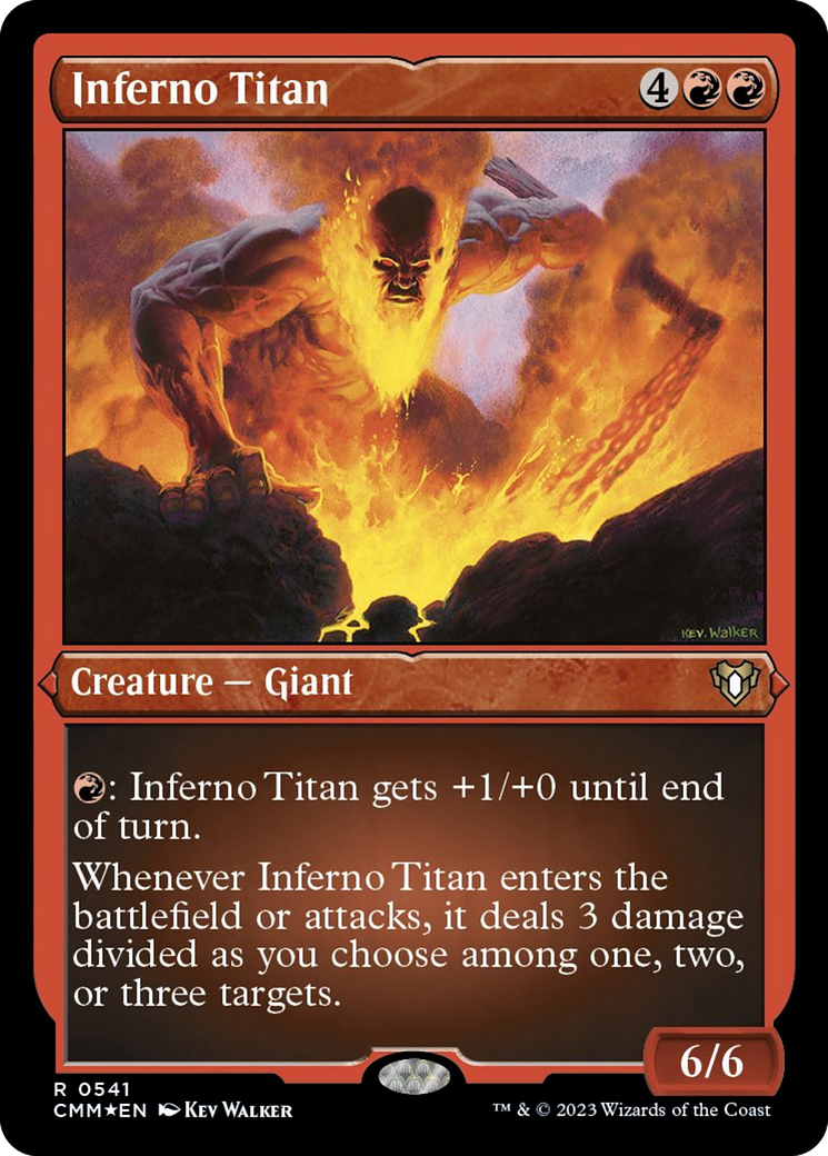 Inferno Titan (Foil Etched) [Commander Masters] | Impulse Games and Hobbies