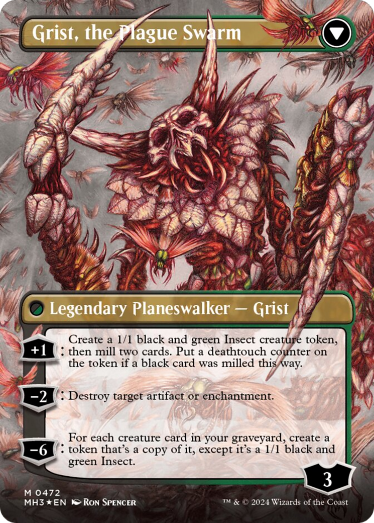 Grist, Voracious Larva // Grist, the Plague Swarm (Borderless) (Textured Foil) [Modern Horizons 3] | Impulse Games and Hobbies