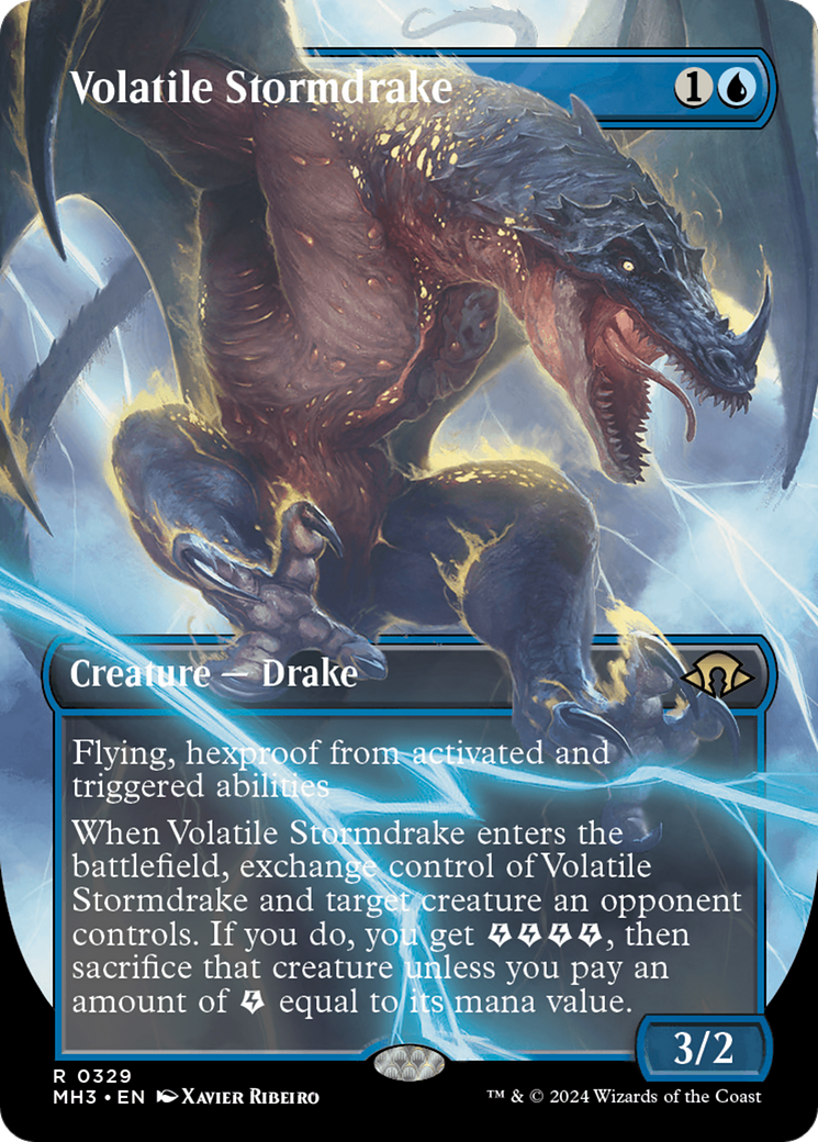 Volatile Stormdrake (Borderless) [Modern Horizons 3] | Impulse Games and Hobbies