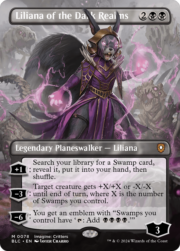 Liliana of the Dark Realms (Borderless) [Bloomburrow Commander] | Impulse Games and Hobbies