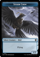 Storm Crow // Bird (003) Double-Sided Token [Bloomburrow Commander Tokens] | Impulse Games and Hobbies