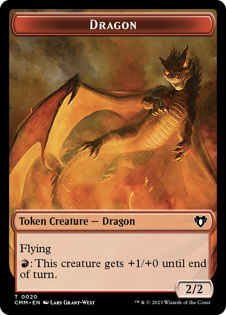 Treasure // Dragon (0020) Double-Sided Token [Commander Masters Tokens] | Impulse Games and Hobbies