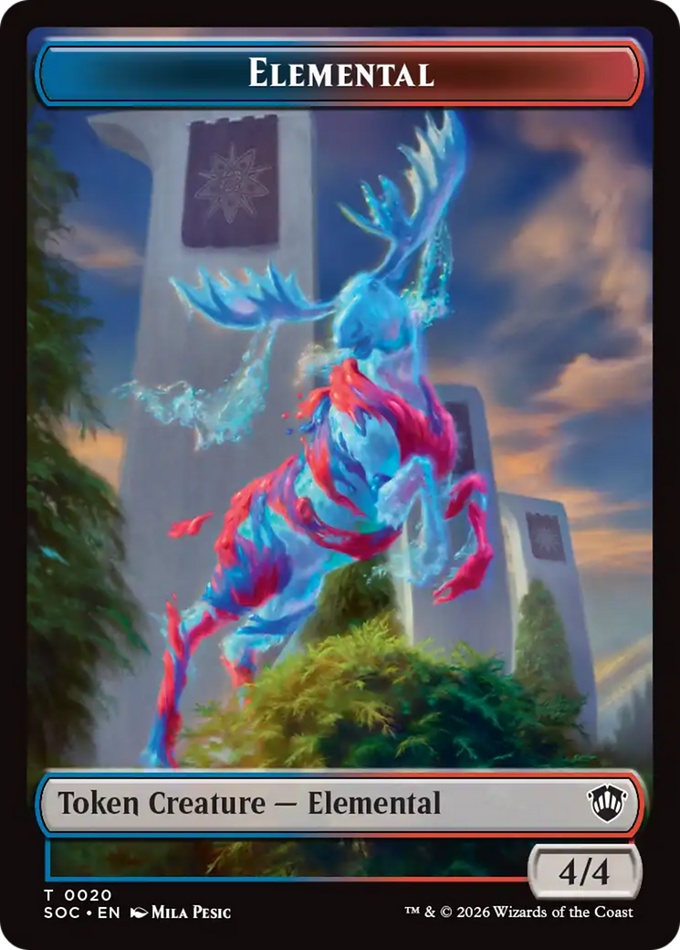 Elemental (0020) // Food Double-Sided Token [Secrets of Strixhaven Commander Tokens] | Impulse Games and Hobbies
