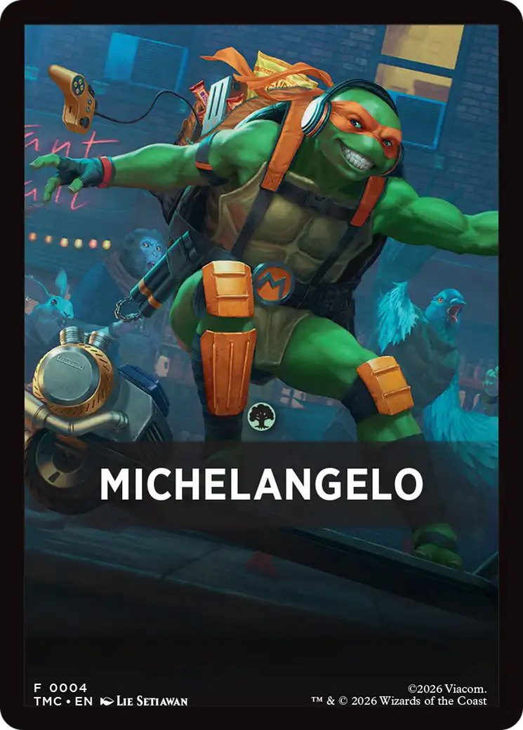 Michelangelo Theme Card [Teenage Mutant Ninja Turtles Commander Tokens] | Impulse Games and Hobbies