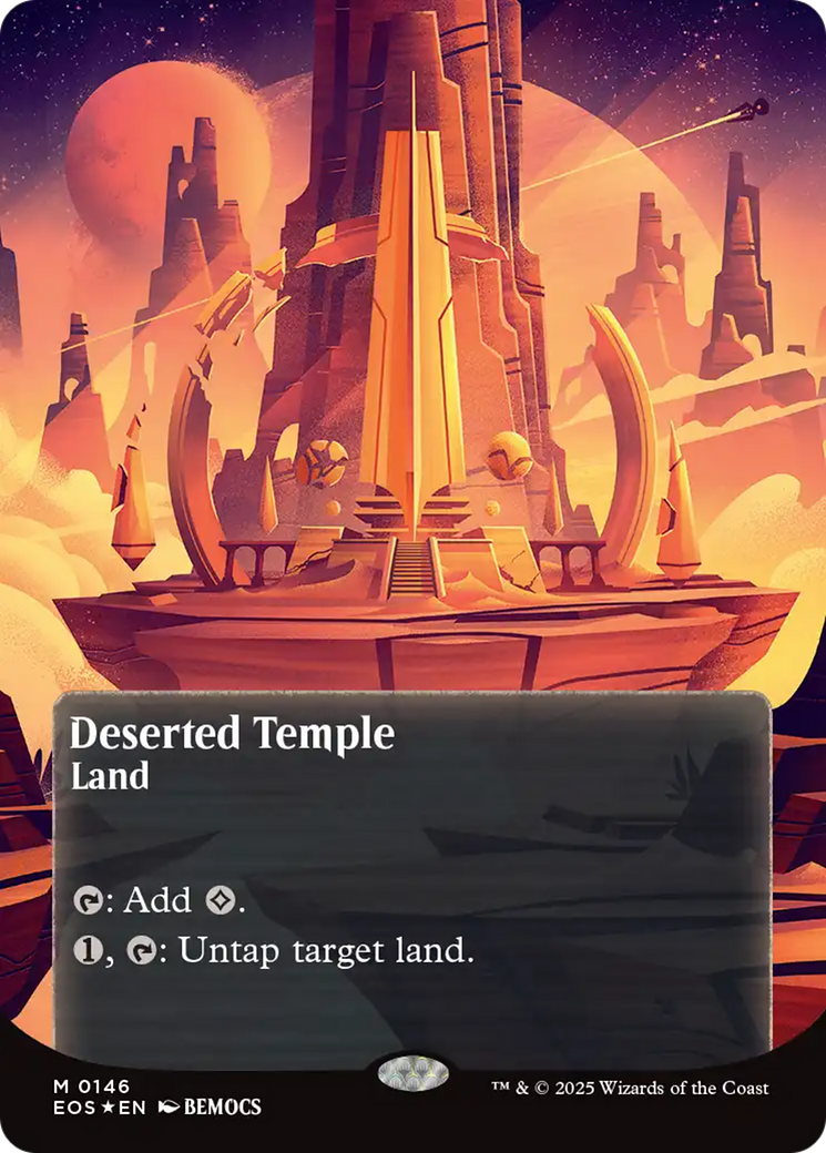Deserted Temple (0146) (Borderless) (Galaxy Foil) [Edge of Eternities: Stellar Sights] | Impulse Games and Hobbies