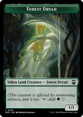 Forest Dryad (Ripple Foil) // Emblem - Vivien Reid Double-Sided Token [Modern Horizons 3 Commander Tokens] | Impulse Games and Hobbies