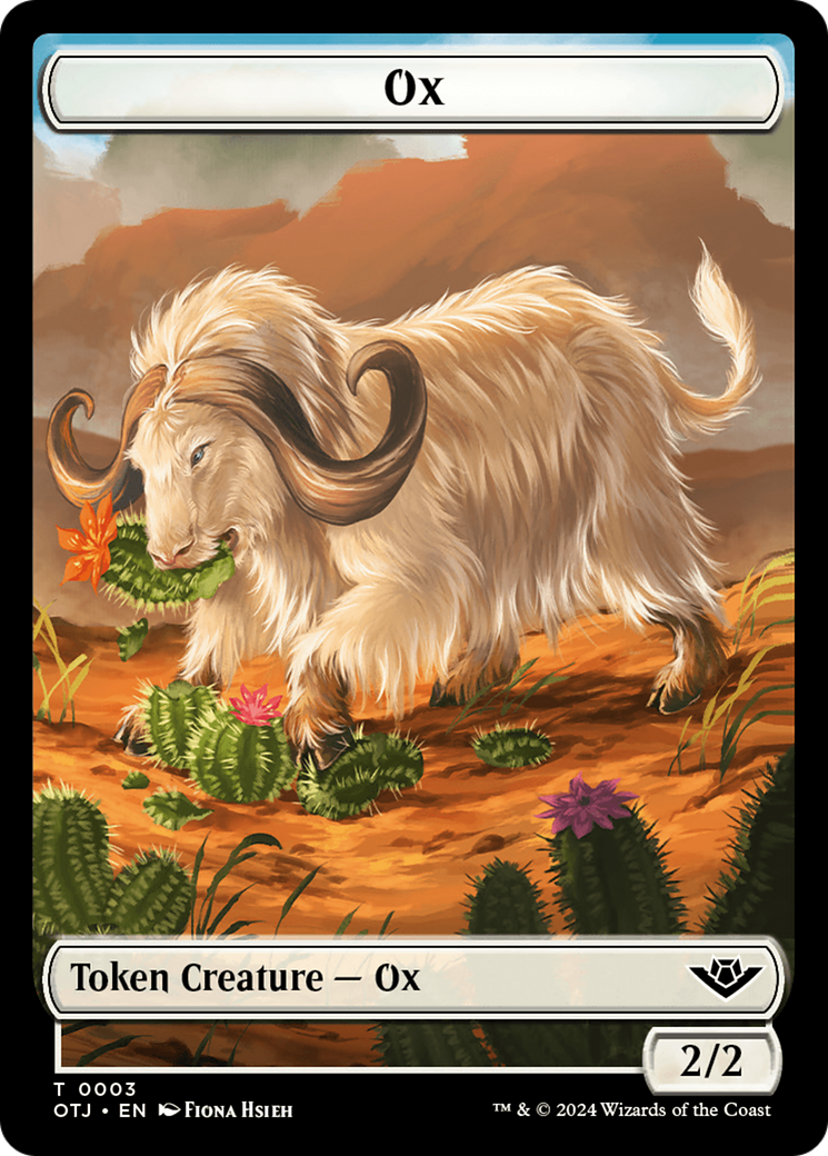 Treasure // Ox Double-Sided Token [Outlaws of Thunder Junction Tokens] | Impulse Games and Hobbies