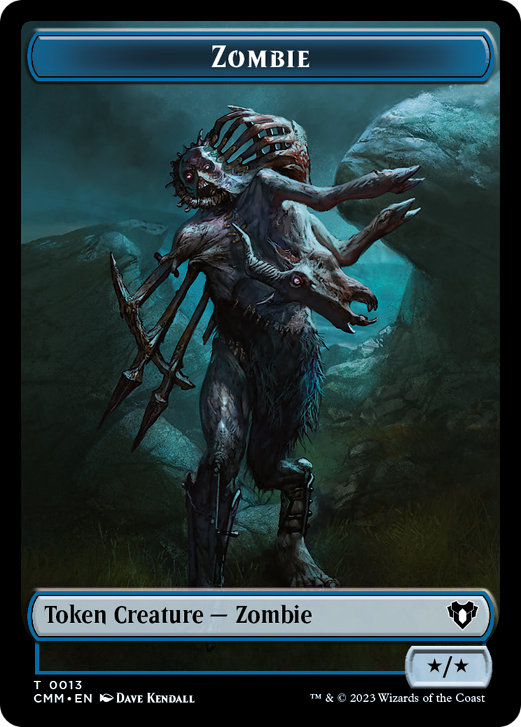 Spirit (0039) // Zombie (0013) Double-Sided Token [Commander Masters Tokens] | Impulse Games and Hobbies