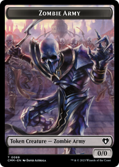 Human Warrior // Zombie Army Double-Sided Token [Commander Masters Tokens] | Impulse Games and Hobbies