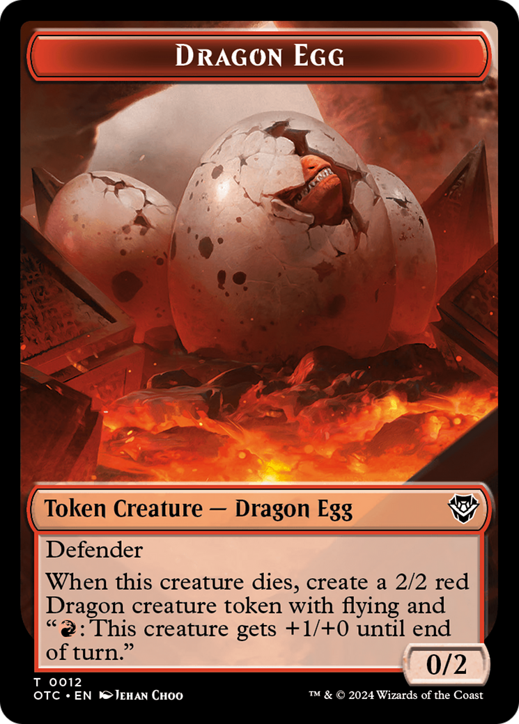 Dragon Egg // Dragon Double-Sided Token [Outlaws of Thunder Junction Commander Tokens] | Impulse Games and Hobbies