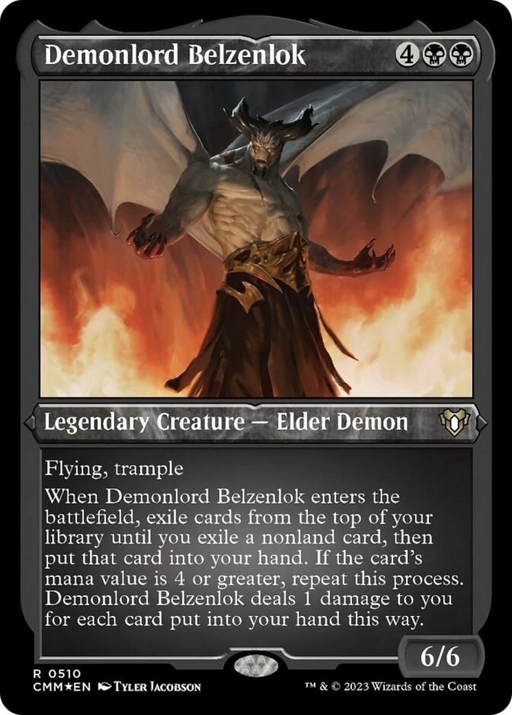 Demonlord Belzenlok (Foil Etched) [Commander Masters] | Impulse Games and Hobbies