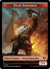 Elemental (0024) // Dwarf Berserker Double-Sided Token [Commander Masters Tokens] | Impulse Games and Hobbies