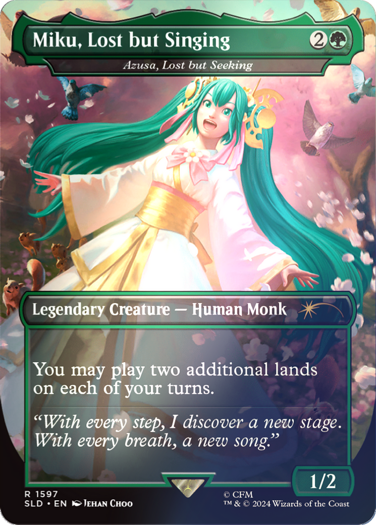 Miku, Lost but Singing - Azusa, Lost but Seeking (Rainbow Foil) [Secret Lair Drop Series] | Impulse Games and Hobbies