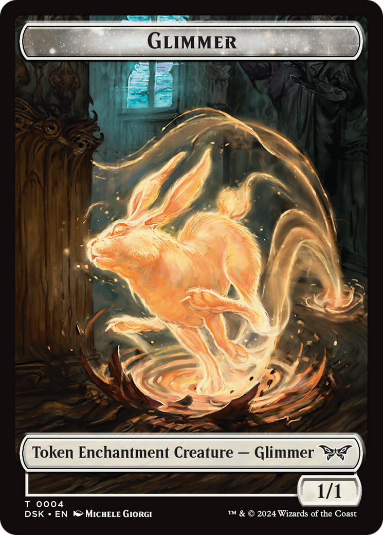 Glimmer // Shard Double-Sided Token [Duskmourn: House of Horror Tokens] | Impulse Games and Hobbies