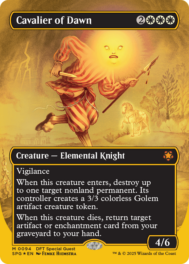 Cavalier of Dawn (Borderless) (First-Place Foil) [Aetherdrift Special Guests] | Impulse Games and Hobbies
