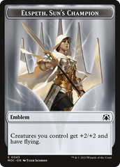 Warrior // Elspeth, Sun's Champion Emblem Double-Sided Token [March of the Machine Commander Tokens] | Impulse Games and Hobbies