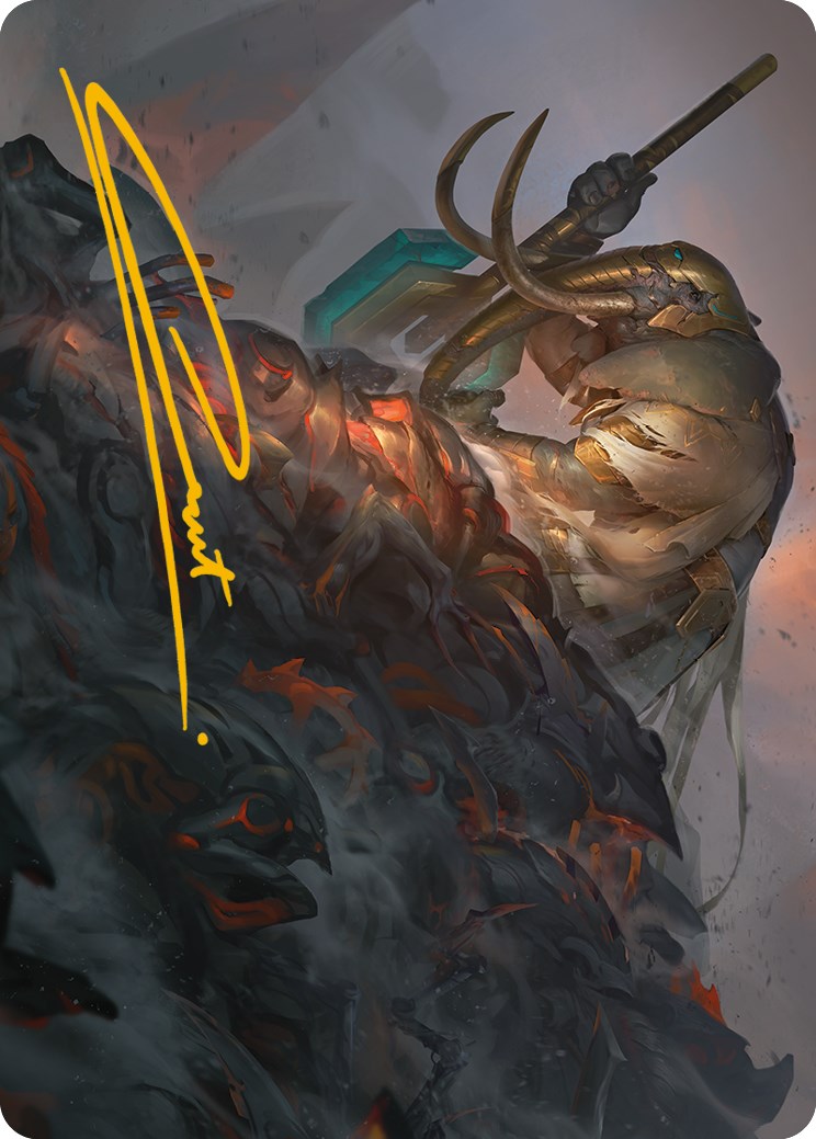 Against All Odds Art Card (Gold-Stamped Signature) [Phyrexia: All Will Be One Art Series] | Impulse Games and Hobbies