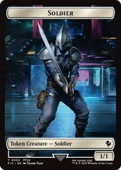 Soldier // Rebel Double-Sided Token (Surge Foil) [FINAL FANTASY Commander Tokens] | Impulse Games and Hobbies