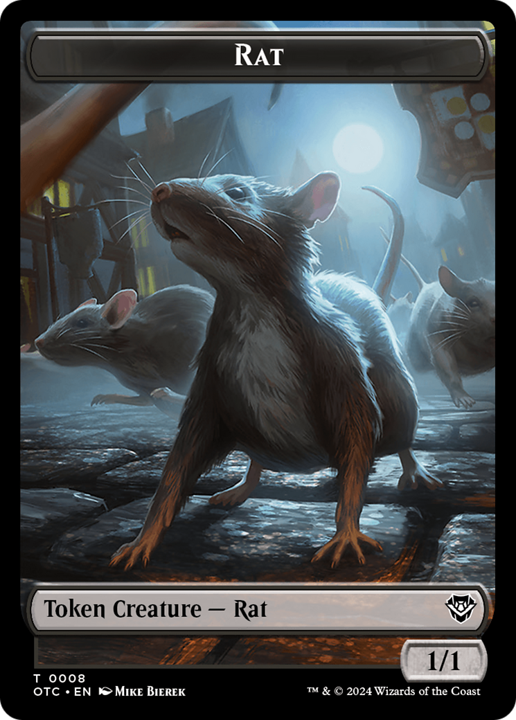 Rat // Blood Double-Sided Token [Outlaws of Thunder Junction Commander Tokens] | Impulse Games and Hobbies