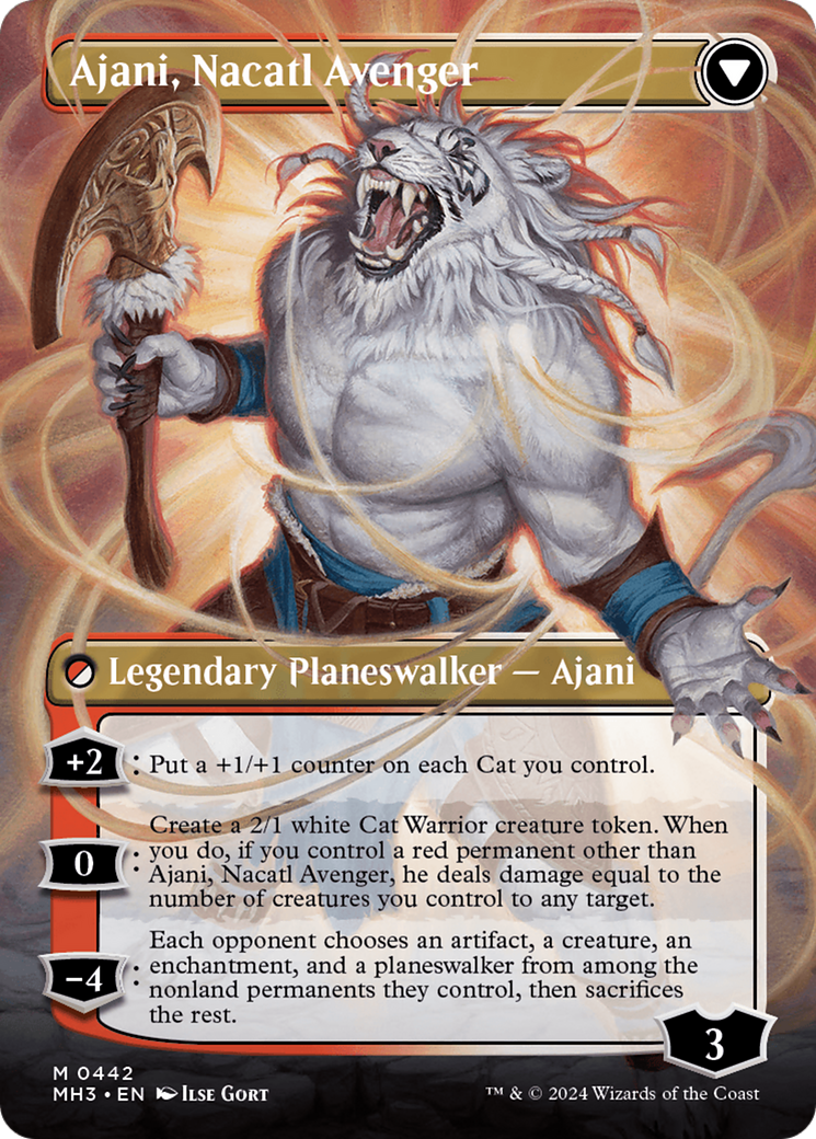 Ajani, Nacatl Pariah // Ajani, Nacatl Avenger (Borderless) [Modern Horizons 3] | Impulse Games and Hobbies