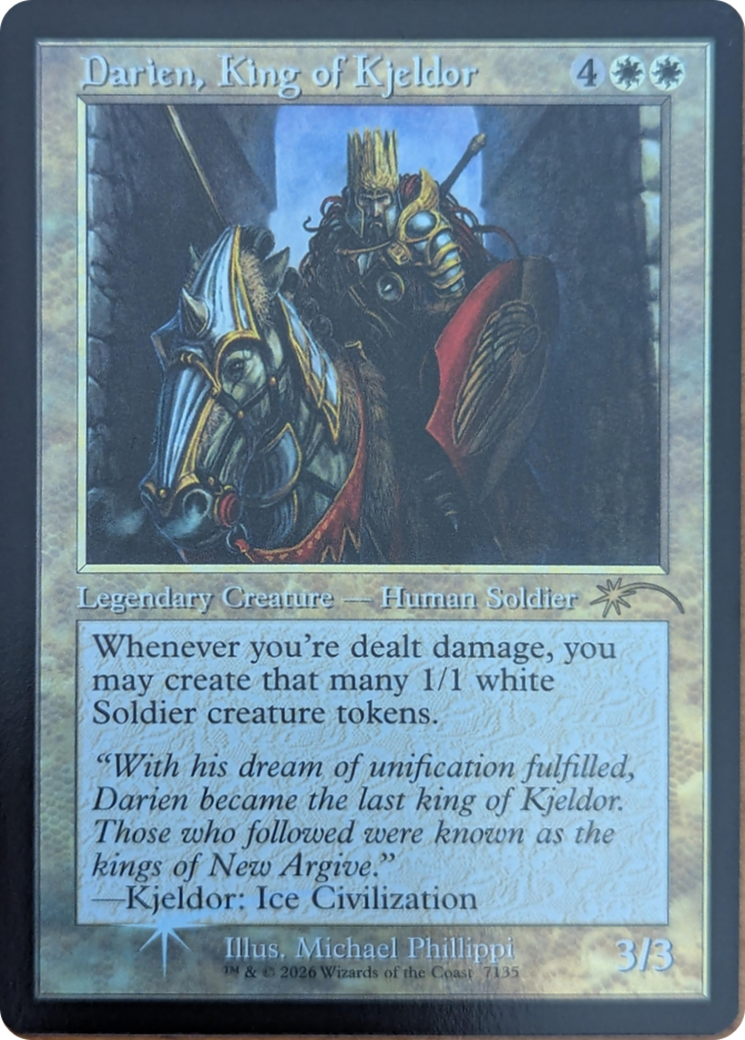 Darien, King of Kjeldor (7135) (Retro Frame) [Secret Lair Drop Series] | Impulse Games and Hobbies