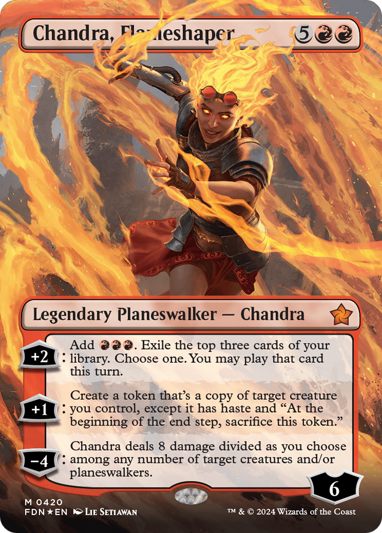 Chandra, Flameshaper (Borderless) (Mana Foil) [Foundations] | Impulse Games and Hobbies