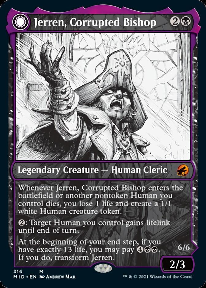 Jerren, Corrupted Bishop // Ormendahl, the Corrupted (Showcase Eternal Night) [Innistrad: Midnight Hunt] | Impulse Games and Hobbies