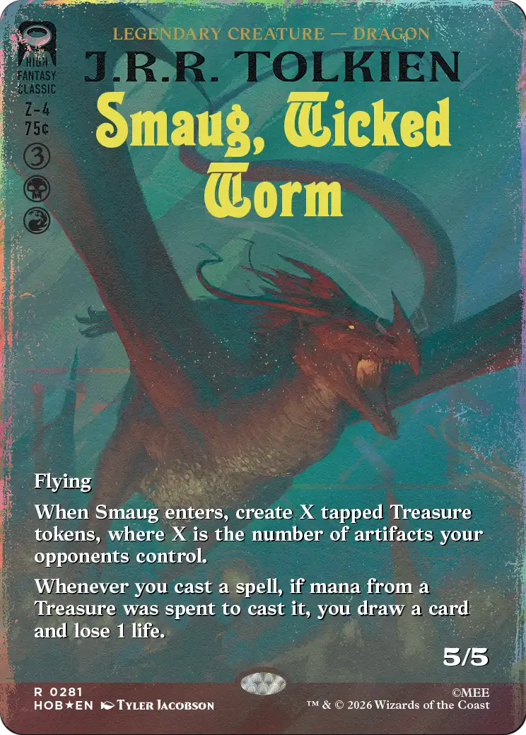 Smaug, Wicked Worm (Borderless) (Surge Foil) [The Hobbit] | Impulse Games and Hobbies