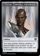 Clue // Emblem - Teferi, Temporal Archmage Double-Sided Token [Commander Masters Tokens] | Impulse Games and Hobbies