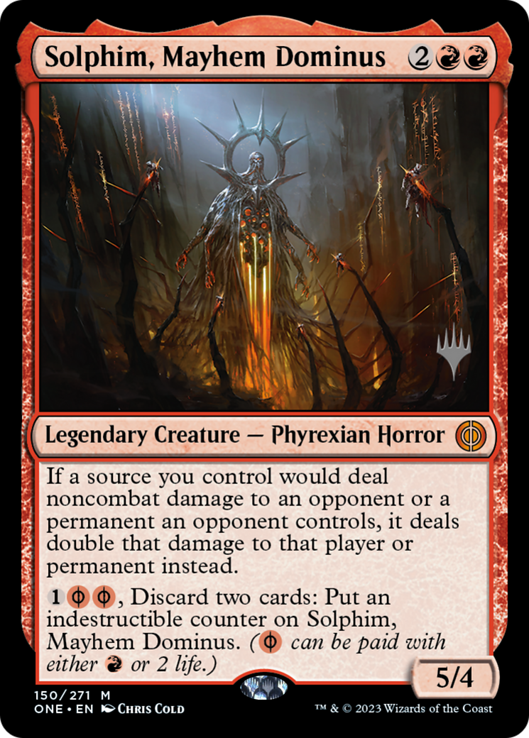 Solphim, Mayhem Dominus (Promo Pack) [Phyrexia: All Will Be One Promos] | Impulse Games and Hobbies