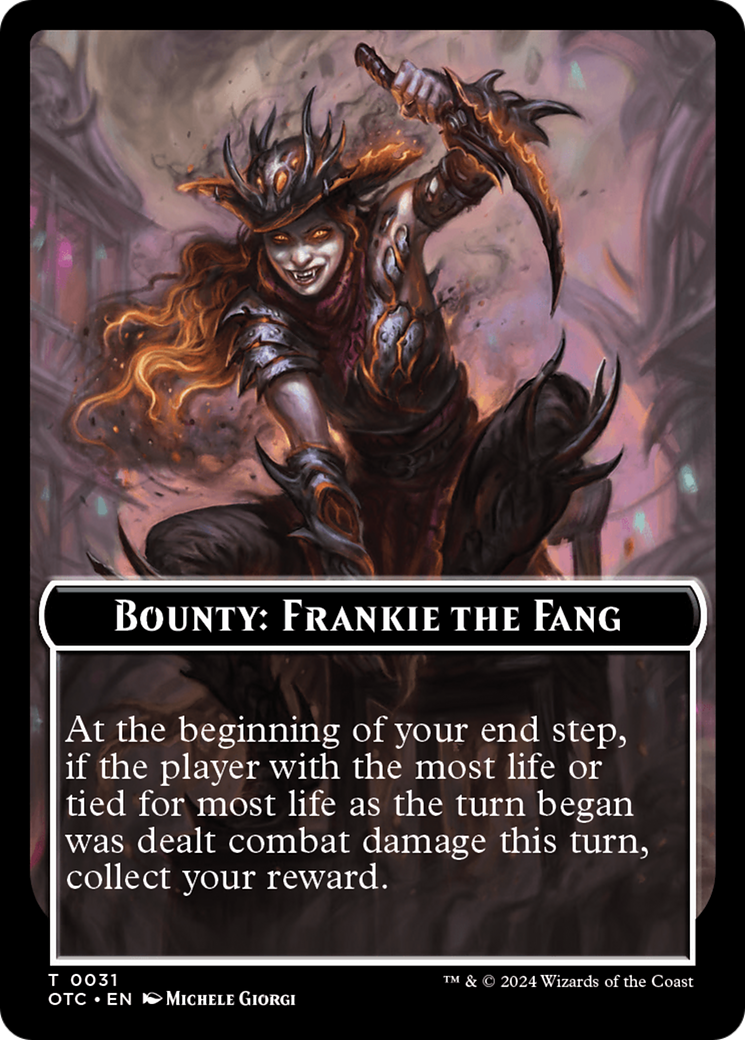 Bounty: Frankie the Fang // Bounty Rules Double-Sided Token [Outlaws of Thunder Junction Commander Tokens] | Impulse Games and Hobbies