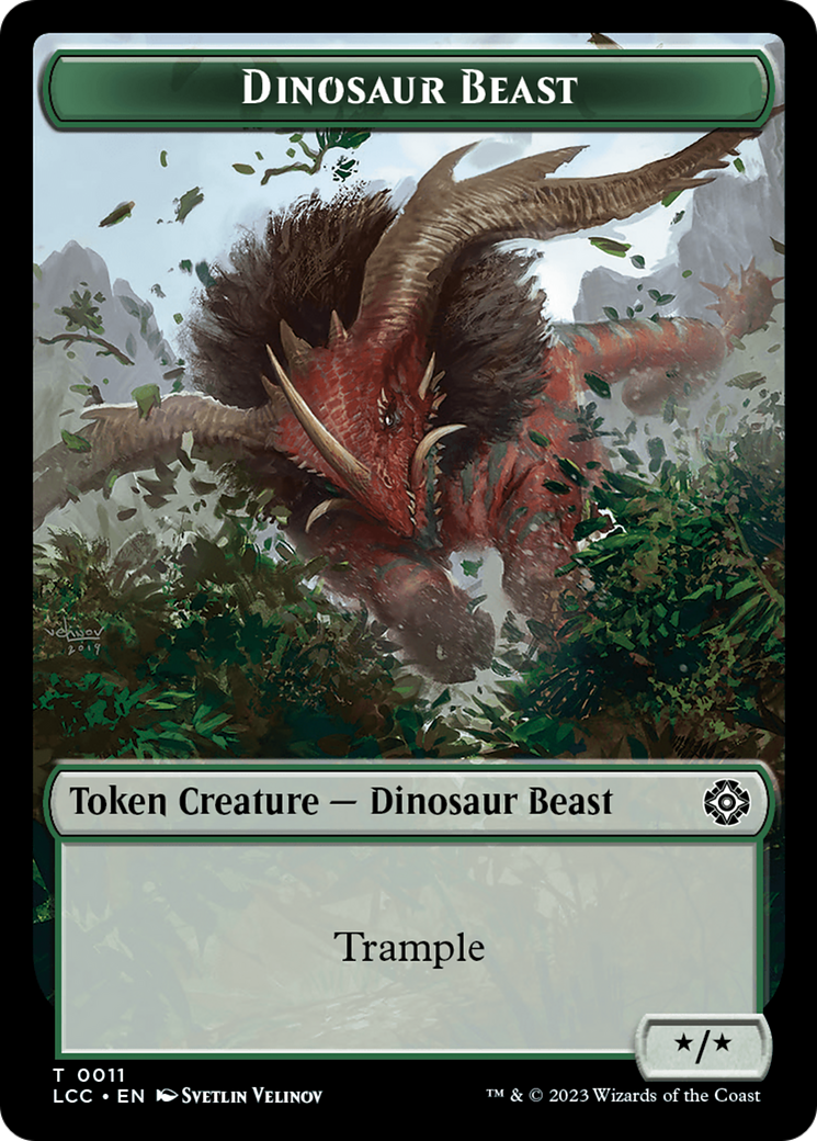 Dinosaur Beast // Dinosaur Double-Sided Token [The Lost Caverns of Ixalan Commander Tokens] | Impulse Games and Hobbies