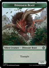 Dinosaur Beast // Dinosaur Double-Sided Token [The Lost Caverns of Ixalan Commander Tokens] | Impulse Games and Hobbies