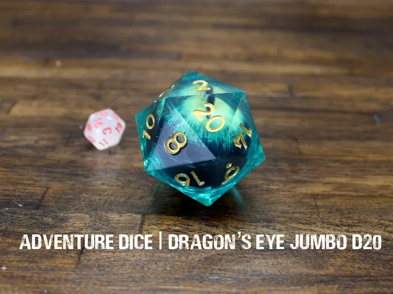 Adventure Dice - Dragon's Eye premium liquid core resin Jumbo D20 | Impulse Games and Hobbies