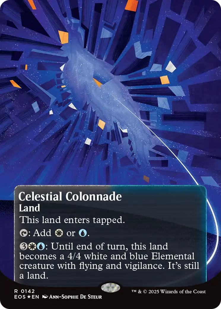 Celestial Colonnade (0142) (Borderless) (Galaxy Foil) [Edge of Eternities: Stellar Sights] | Impulse Games and Hobbies