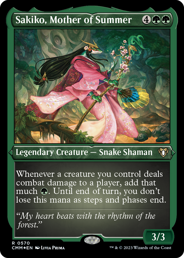 Sakiko, Mother of Summer (Foil Etched) [Commander Masters] | Impulse Games and Hobbies