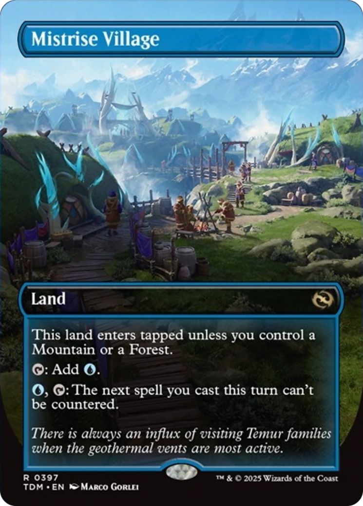 Mistrise Village (Borderless) [Tarkir: Dragonstorm] | Impulse Games and Hobbies