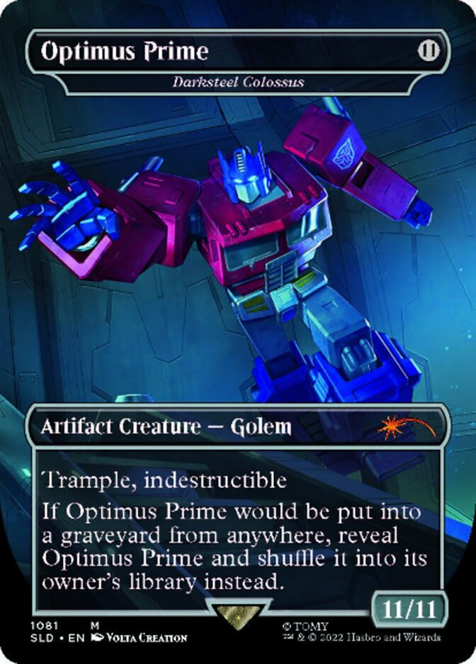 Darksteel Colossus - Optimus Prime (Borderless) [Secret Lair Drop Series] | Impulse Games and Hobbies
