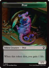 Saproling // Pest (0023) Double-Sided Token [Secrets of Strixhaven Commander Tokens] | Impulse Games and Hobbies