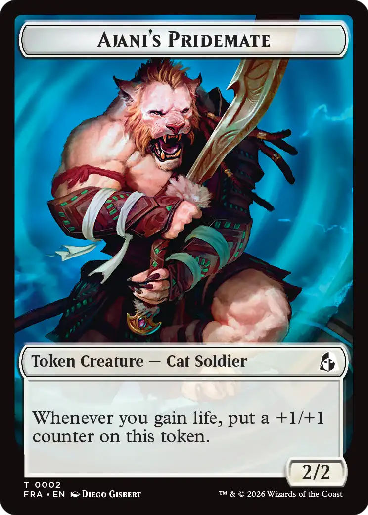 Ajani's Pridemate // Mowu Double-Sided Token [Reality Fracture Tokens] | Impulse Games and Hobbies