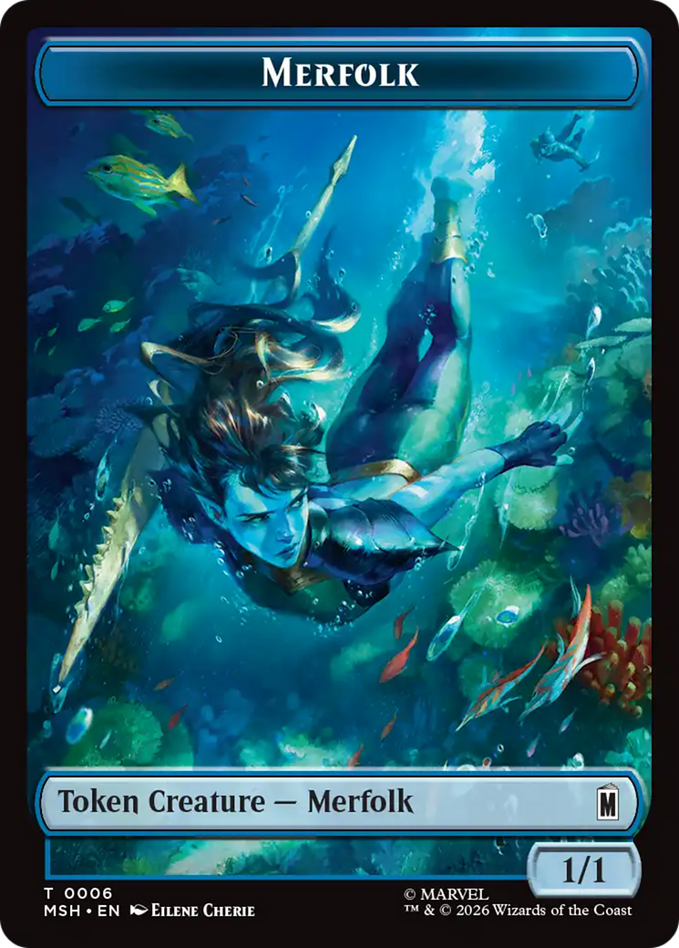 Wall (003) // Merfolk (006) Double-Sided Token [Marvel Super Heroes Commander Tokens] | Impulse Games and Hobbies